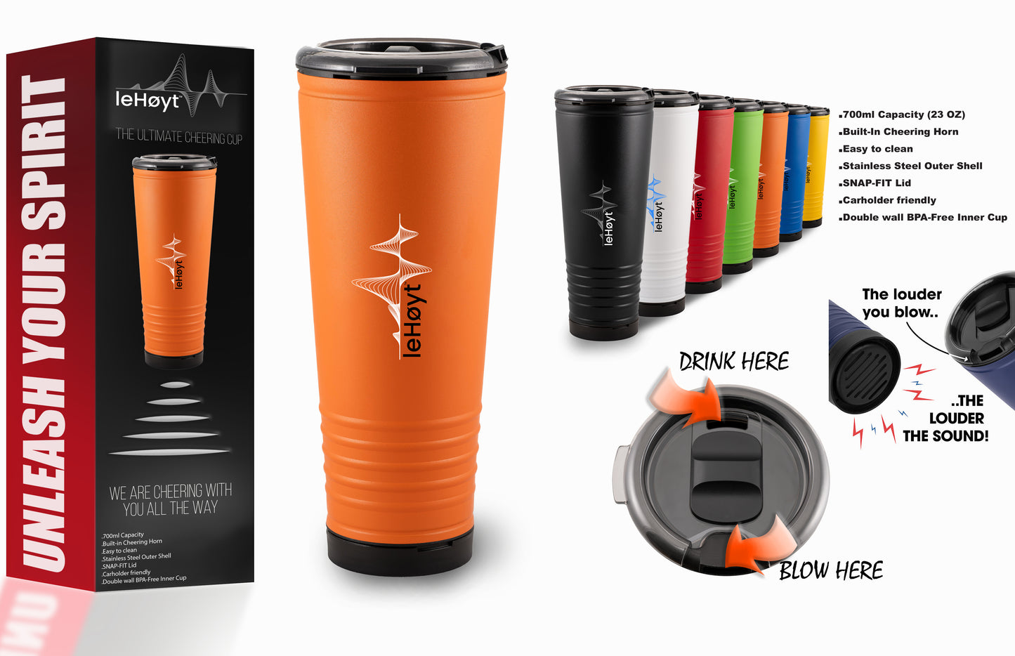 LEHØYT™ Cheering Cup- Tangerine Orange